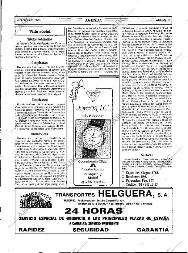 ABC MADRID 31-12-1986 página 61