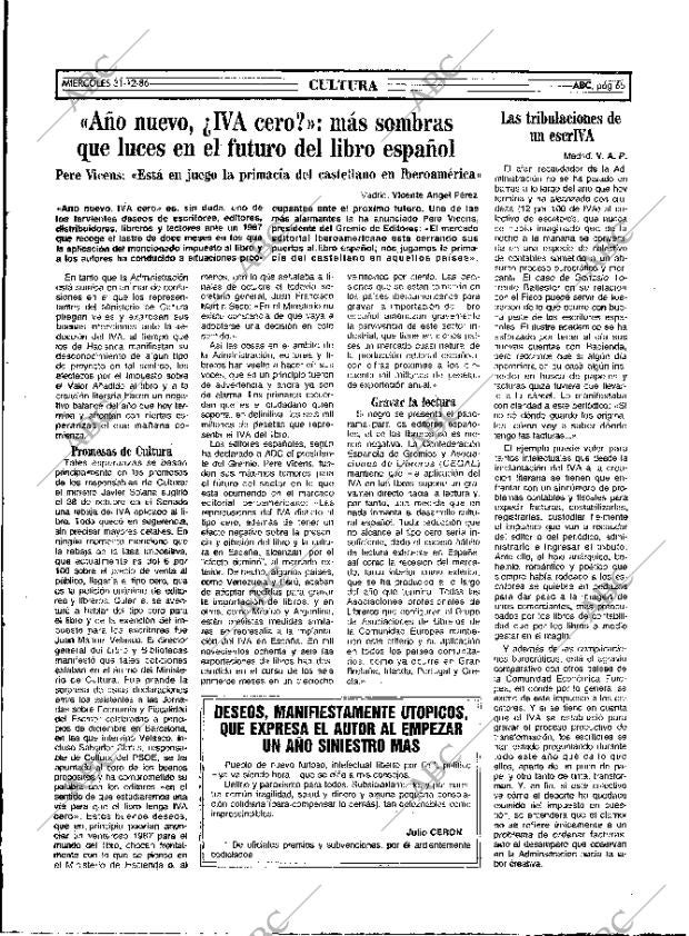 ABC MADRID 31-12-1986 página 65