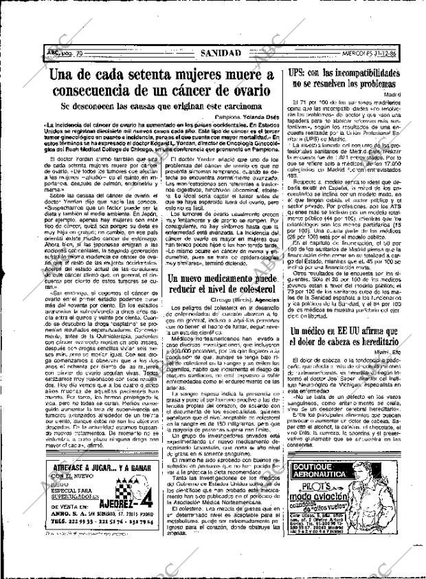 ABC MADRID 31-12-1986 página 70