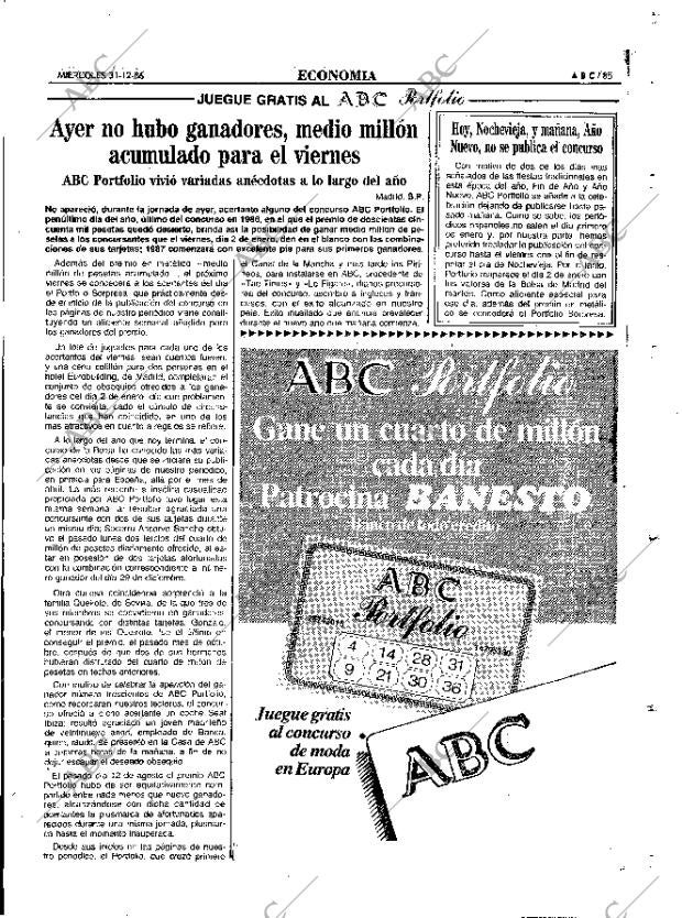 ABC MADRID 31-12-1986 página 85
