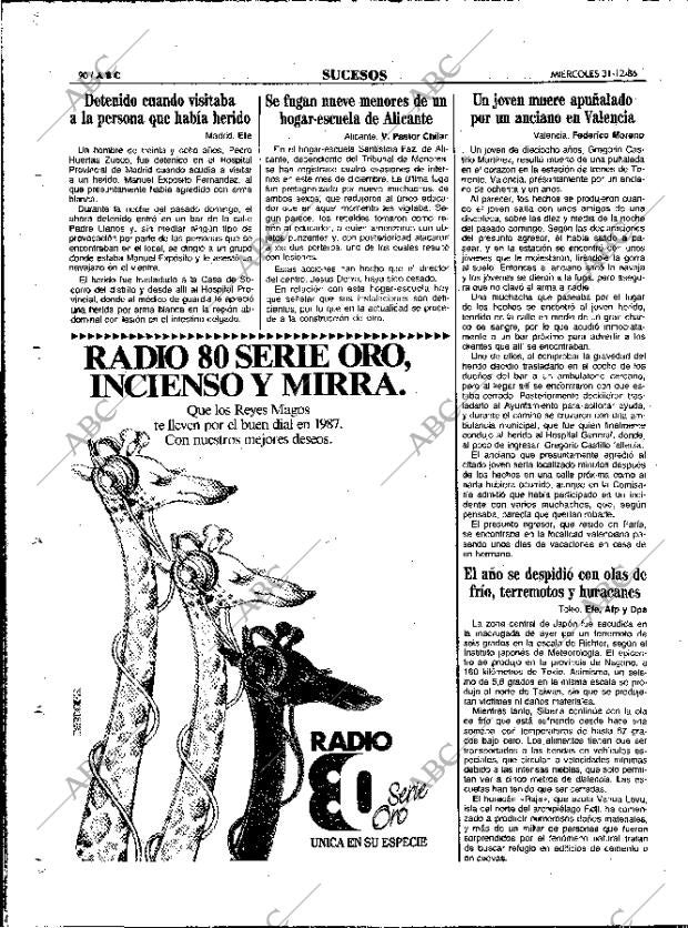 ABC MADRID 31-12-1986 página 90