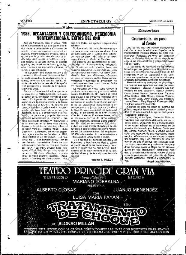ABC MADRID 31-12-1986 página 96