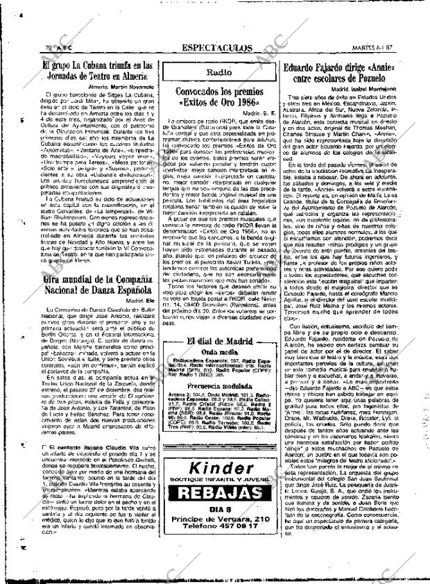 ABC MADRID 06-01-1987 página 70