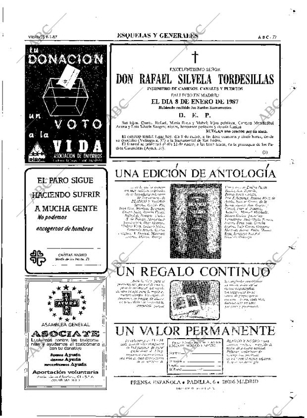 ABC MADRID 09-01-1987 página 77