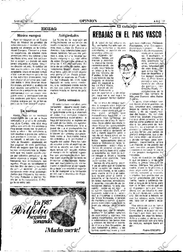 ABC MADRID 10-01-1987 página 17