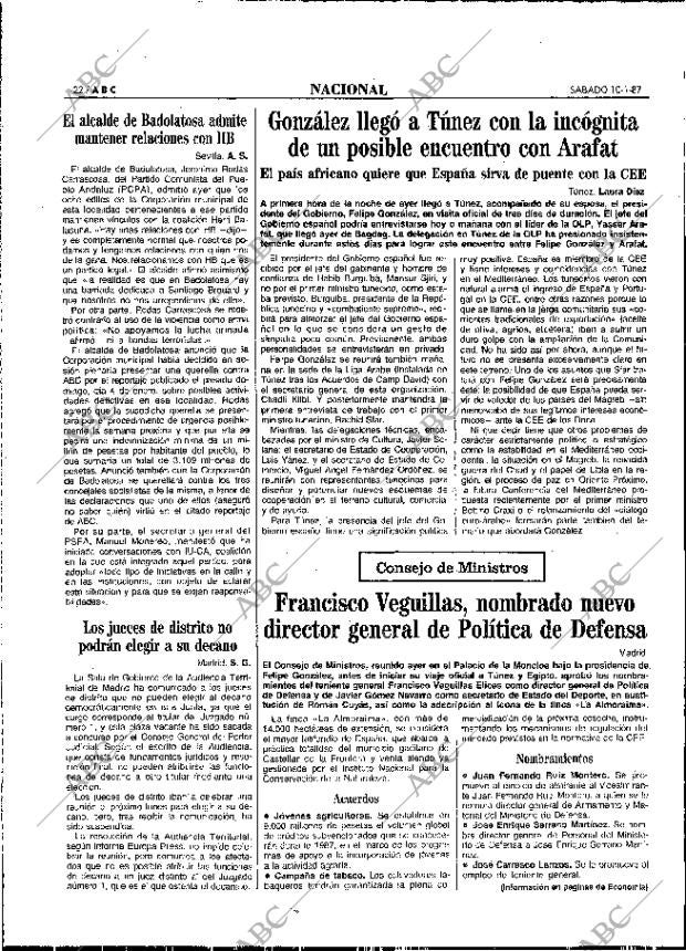 ABC MADRID 10-01-1987 página 22