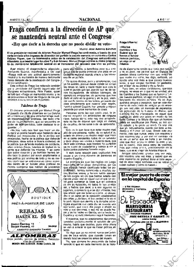 ABC MADRID 13-01-1987 página 17