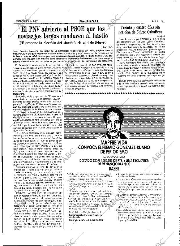 ABC MADRID 14-01-1987 página 19