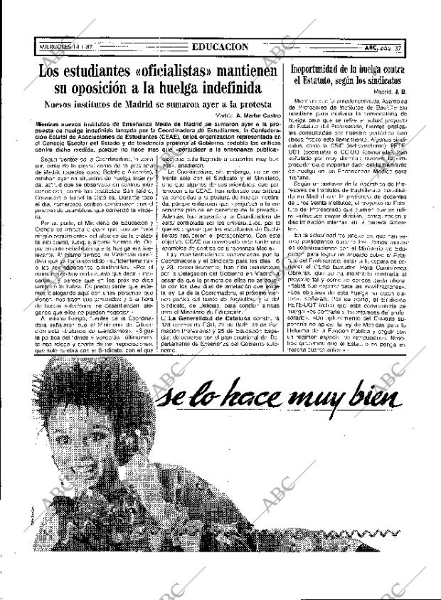 ABC MADRID 14-01-1987 página 37