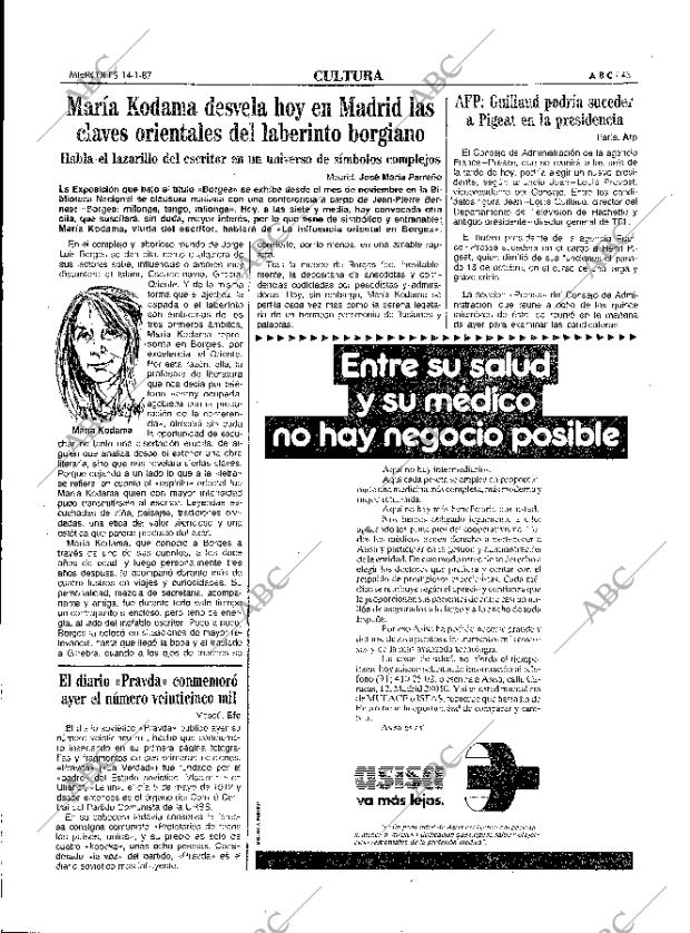 ABC MADRID 14-01-1987 página 43