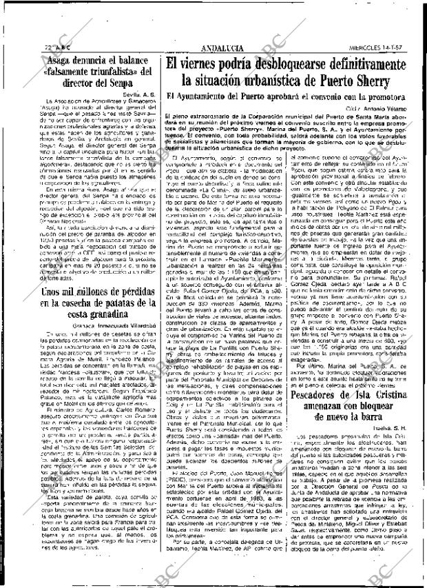 ABC SEVILLA 14-01-1987 página 22