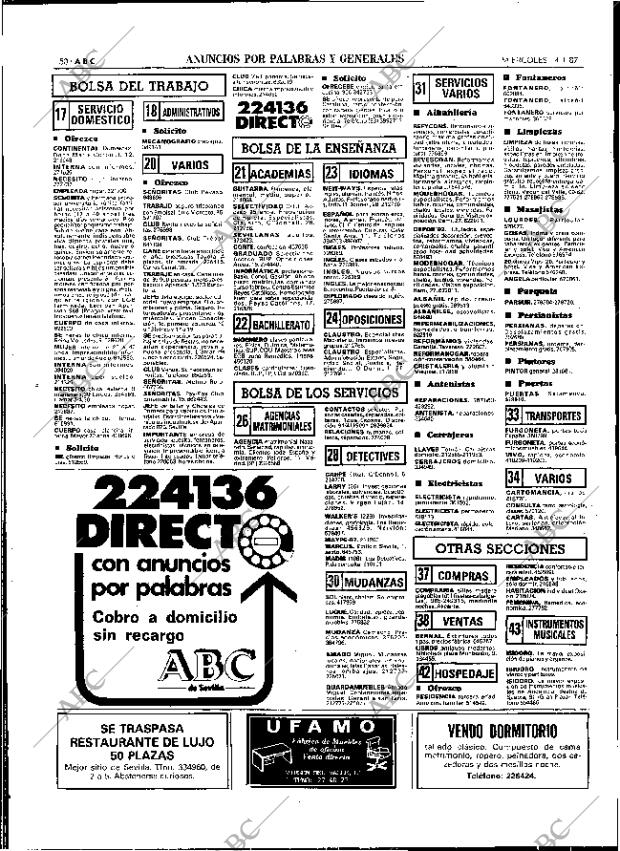 ABC SEVILLA 14-01-1987 página 50