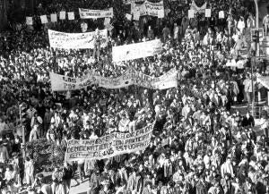 Manifestación de Estudiantes por las Calles de Madrid, en 1987