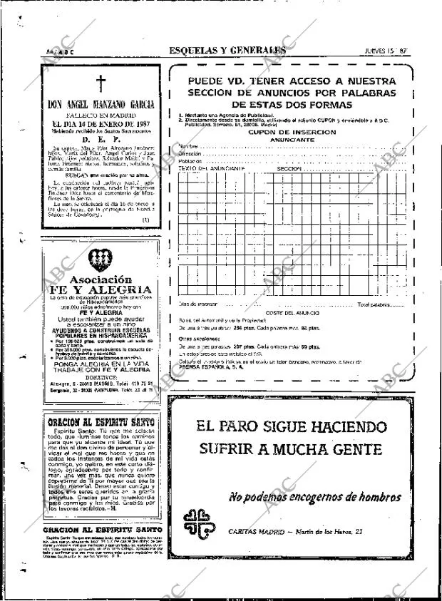 ABC MADRID 15-01-1987 página 84