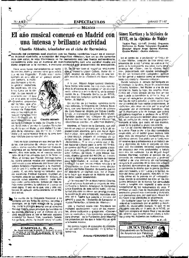 ABC MADRID 17-01-1987 página 76
