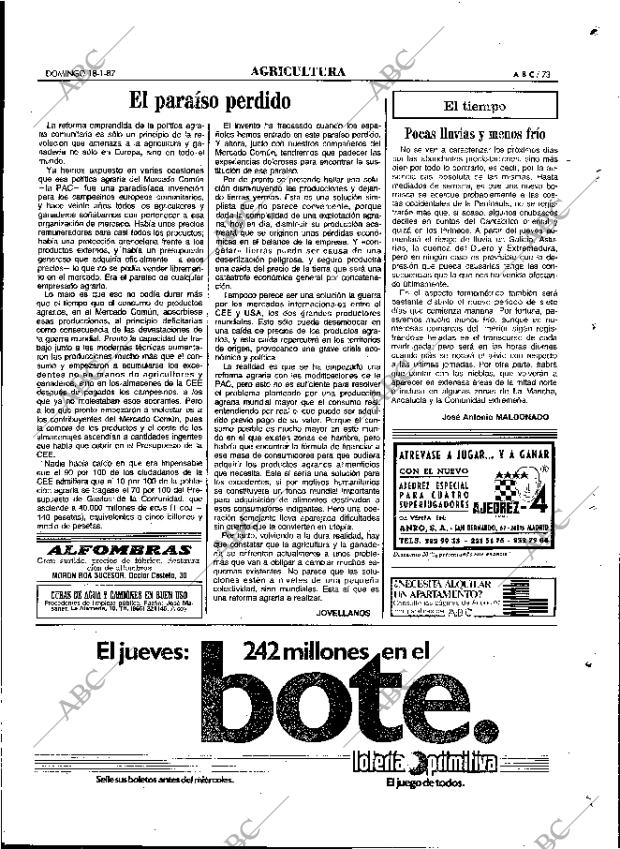 ABC MADRID 18-01-1987 página 73