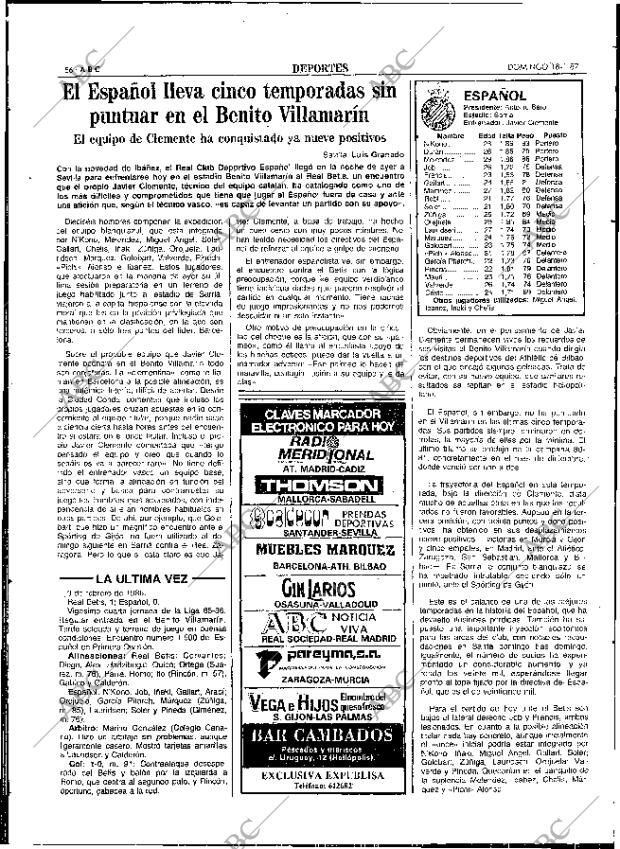 ABC SEVILLA 18-01-1987 página 56