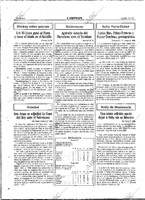 ABC MADRID 19-01-1987 página 58