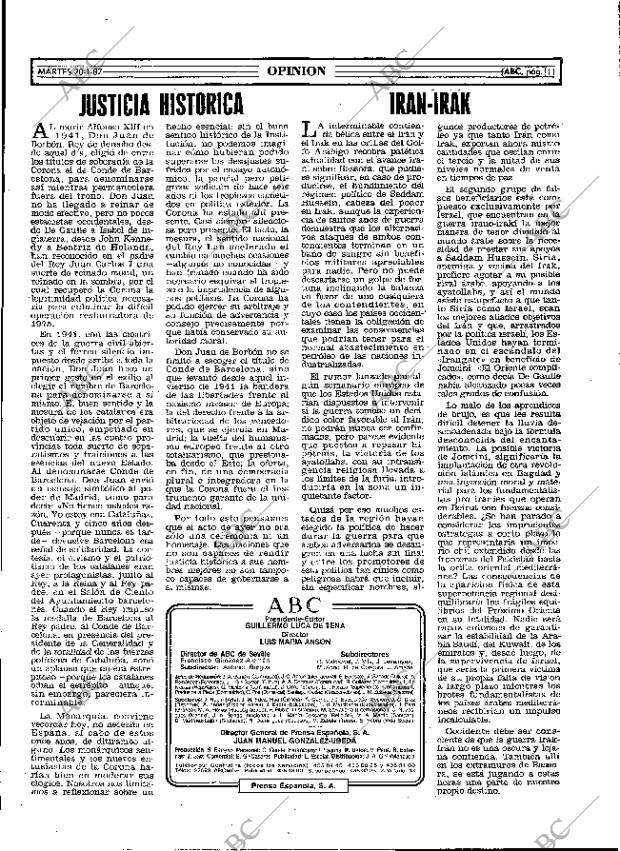 ABC MADRID 20-01-1987 página 11