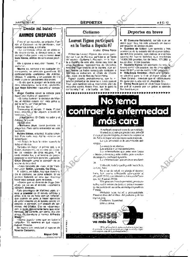 ABC MADRID 20-01-1987 página 43