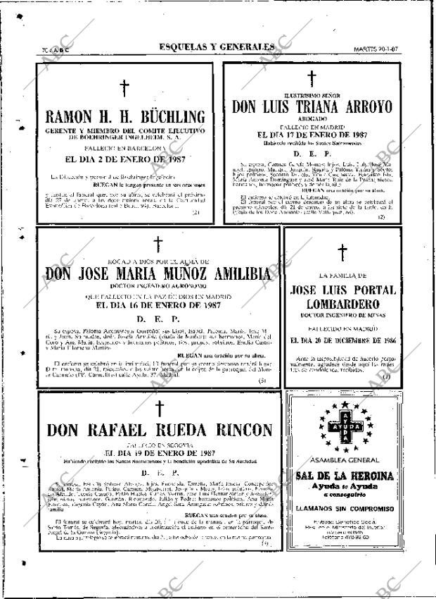 ABC MADRID 20-01-1987 página 70