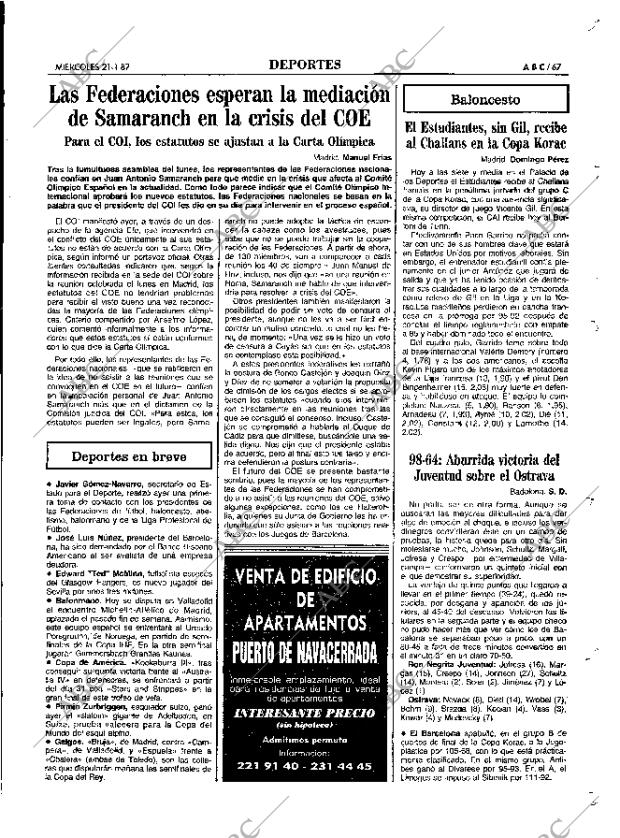 ABC MADRID 21-01-1987 página 67