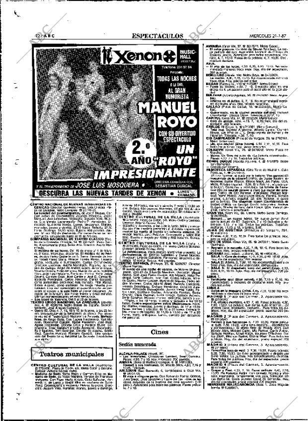 ABC MADRID 21-01-1987 página 72