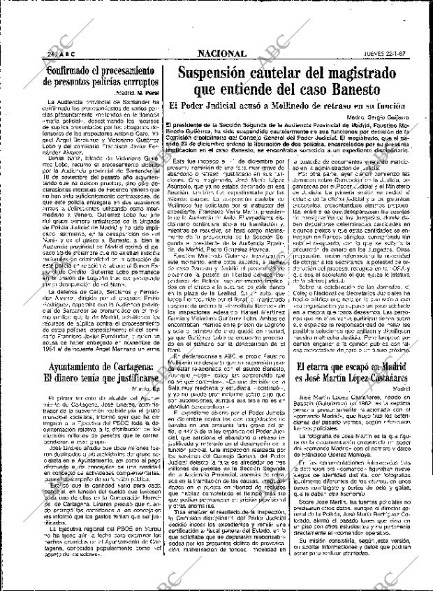 ABC MADRID 22-01-1987 página 24