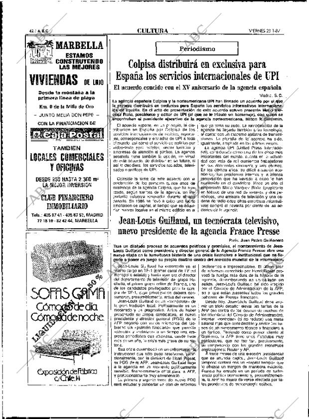 ABC MADRID 23-01-1987 página 42