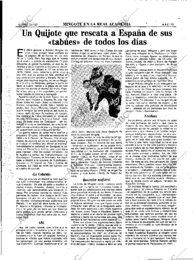 ABC MADRID 23-01-1987 página 55