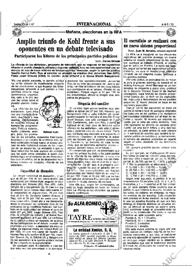 ABC MADRID 24-01-1987 página 23