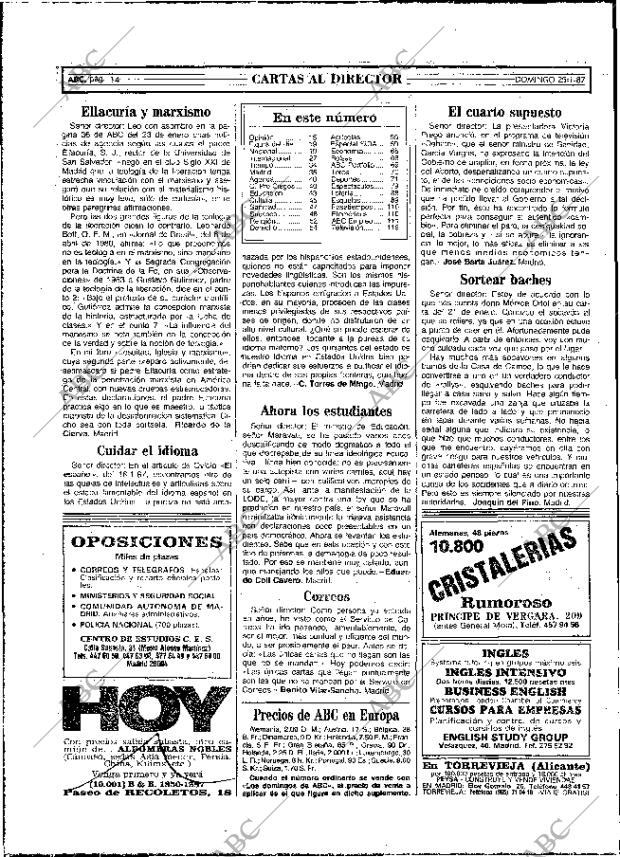 ABC MADRID 25-01-1987 página 14