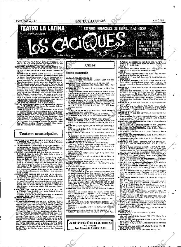 ABC MADRID 25-01-1987 página 83