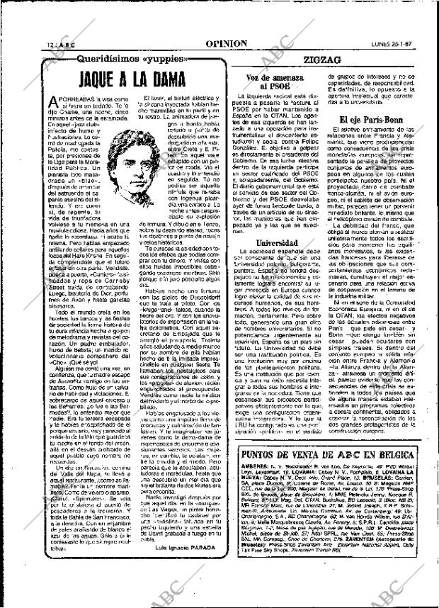 ABC MADRID 26-01-1987 página 12