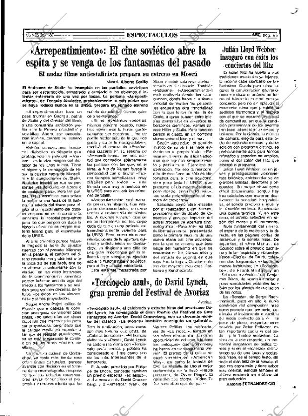 ABC MADRID 26-01-1987 página 65