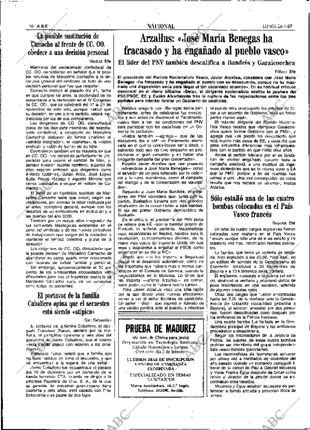 ABC SEVILLA 26-01-1987 página 16