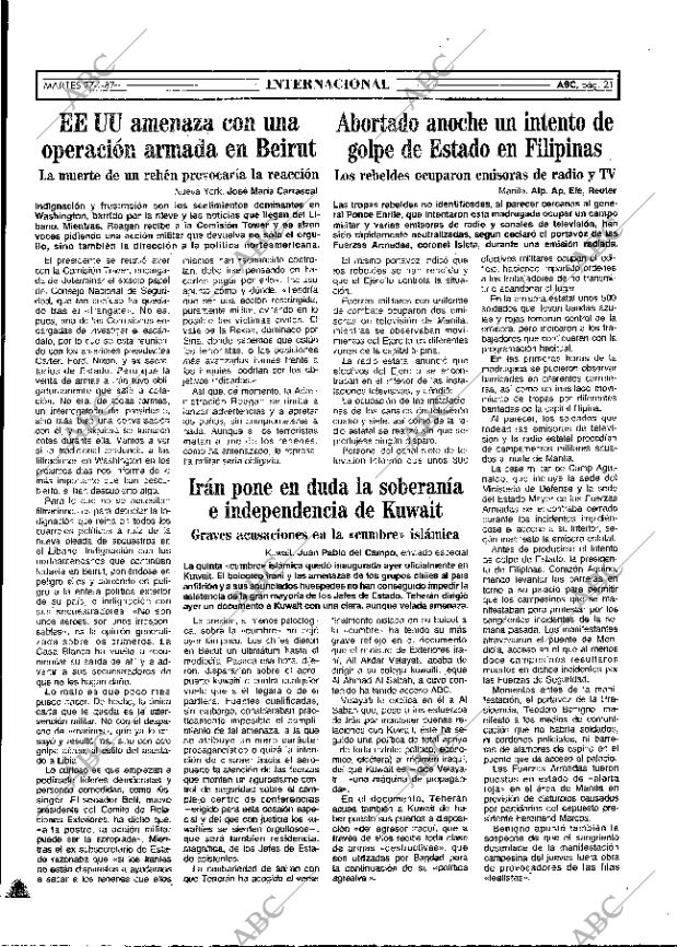 ABC MADRID 27-01-1987 página 21