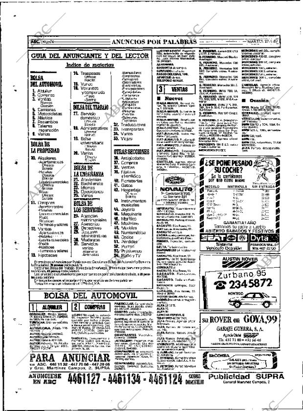 ABC MADRID 27-01-1987 página 74