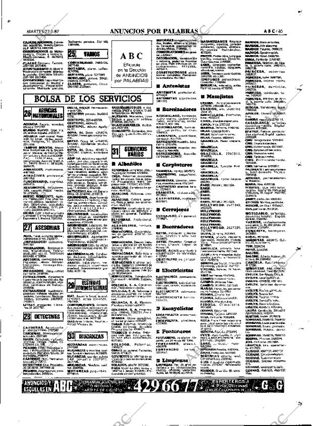ABC MADRID 27-01-1987 página 85