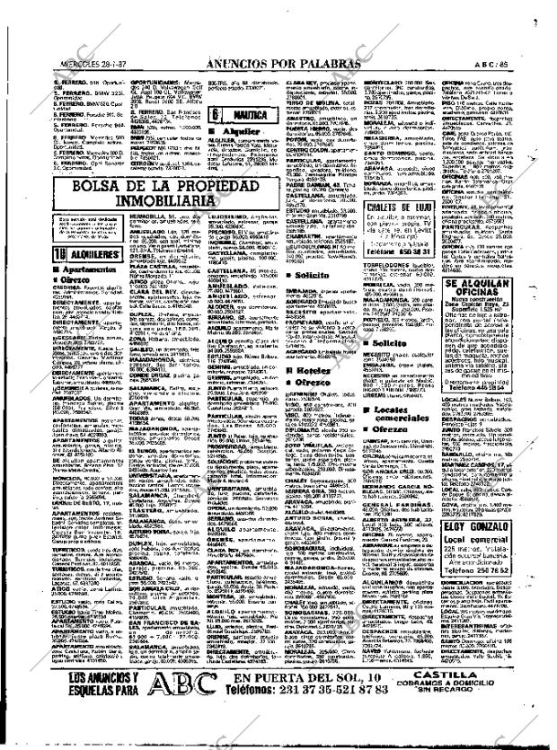 ABC MADRID 28-01-1987 página 85