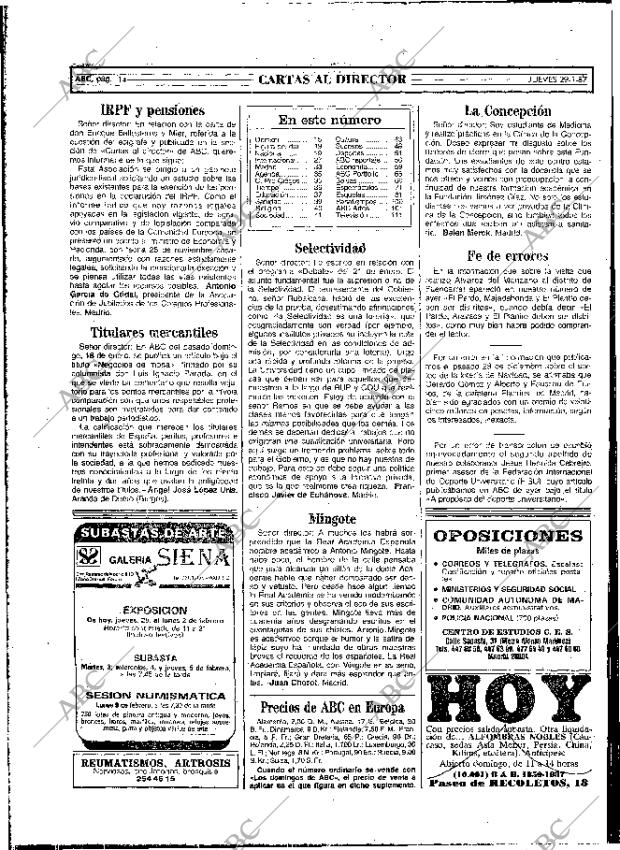 ABC MADRID 29-01-1987 página 14