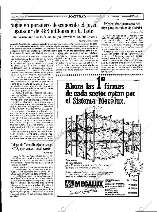 ABC MADRID 29-01-1987 página 41