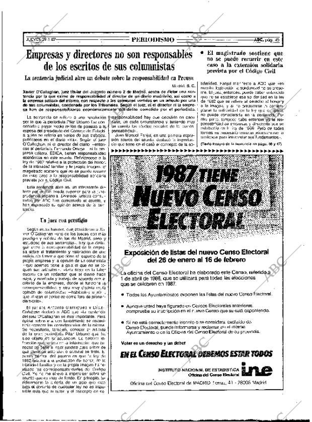 ABC MADRID 29-01-1987 página 45