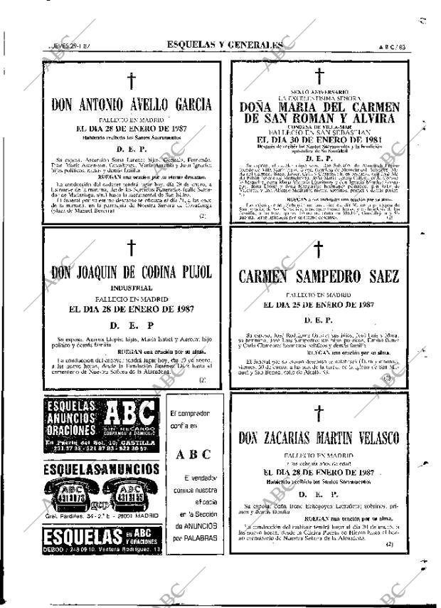 ABC MADRID 29-01-1987 página 83