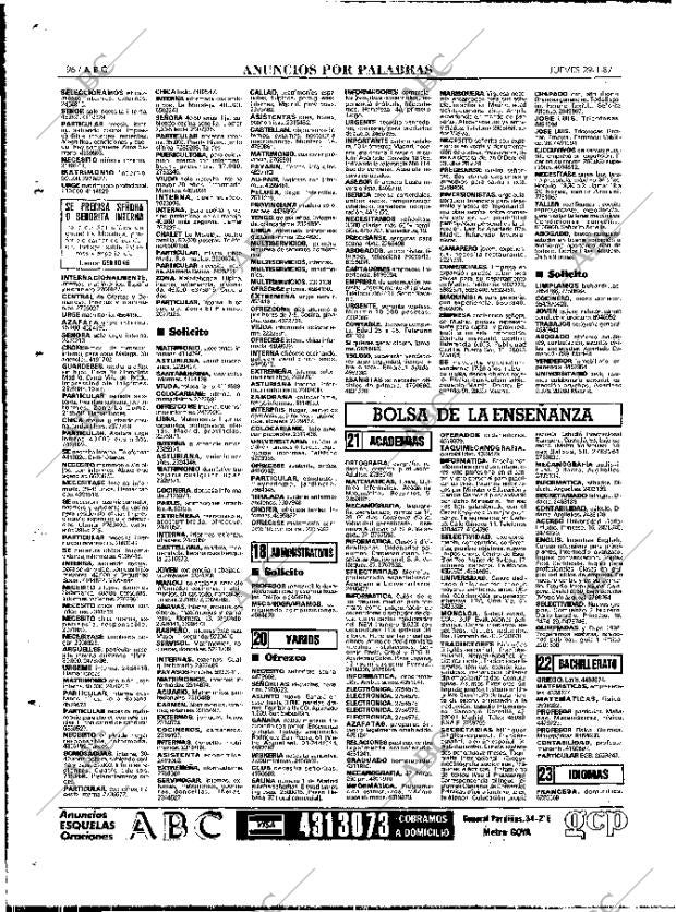 ABC MADRID 29-01-1987 página 96