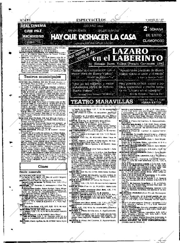 ABC MADRID 30-01-1987 página 74