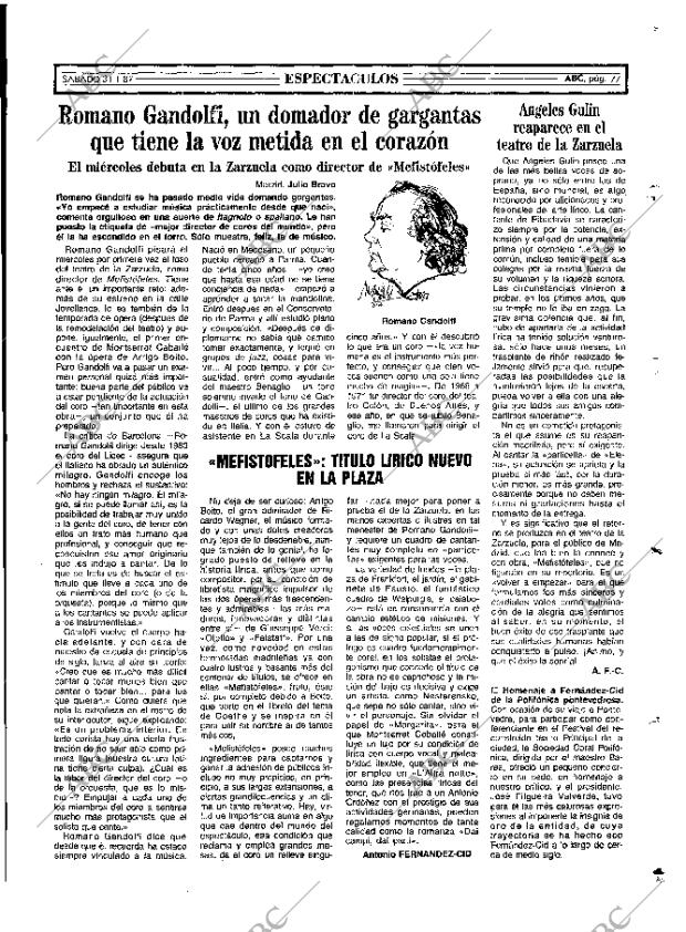 ABC MADRID 31-01-1987 página 77