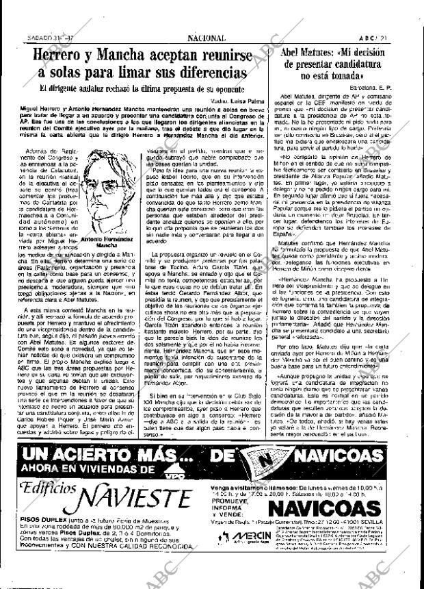 ABC SEVILLA 31-01-1987 página 21