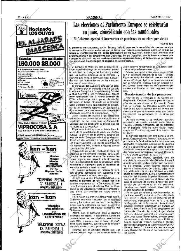 ABC SEVILLA 31-01-1987 página 22