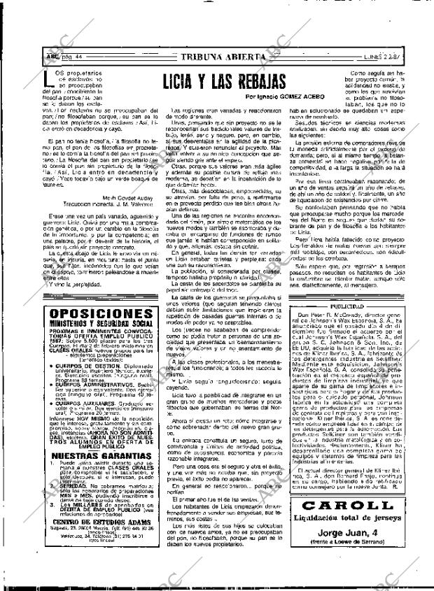 ABC MADRID 02-02-1987 página 44